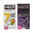 کاندوم خاردار کاپوت مدل BIGDOTS بسته 10 عددی به همراه کاندوم تاخیری کاپوت مدل 7HOT TIME بسته 12 عددی