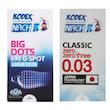کاندوم کلاسیک ناچ کدکس مدل 0.03 بسته 10 عددی به همراه کاندوم خاردار ناچ کدکس مدل BIG DOTS بسته 10 عددی