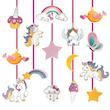 ریسه تزئینی مدل تکشاخ کد UnicornSaghfiAviz1 مجموعه 15 عددی