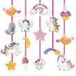 ریسه تزئینی مدل تکشاخ کد UnicornSaghfiAviz1 مجموعه 15 عددی