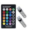 لامپ چراغ خودرو سکن چند حالته مدل 16 رنگ کنترلی پایه T10 کد RGB بسته 2 عددی