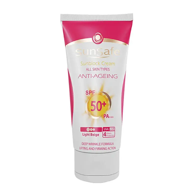 کرم ضد آفتاب و ضد چروک سان سیف بی رنگ SPF50