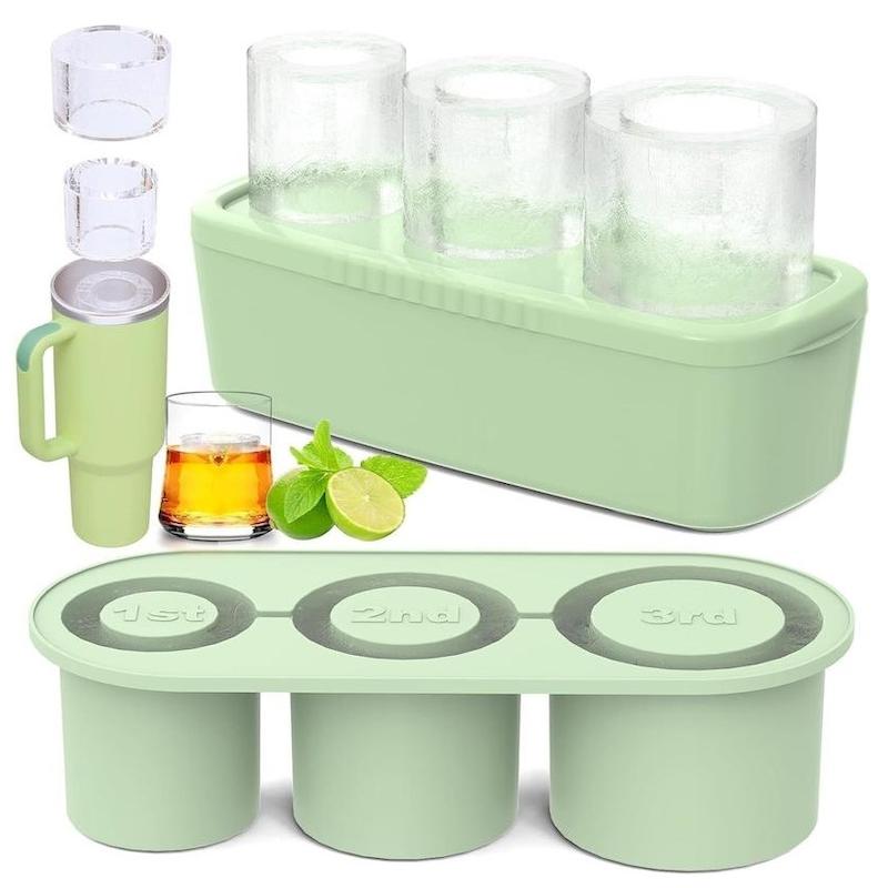 قالب سیلیکونی یخ استنلی، قالب یخ پینترستی استنلی تابستونی مناسب برای تراولماگ و ماگ و فلاسک Stanley Ice Cube Mold Ice Cube Tray for Stanley Cup Silicone Ice Cube Maker With Lid for 30-40oz Tumbler For ChillinG Whiskey Cocktails Drinks Coffee Easy Fill and Release Ice Maker