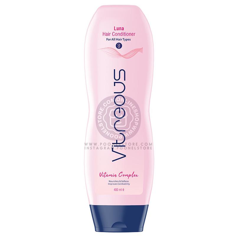 نرم کننده مو ویتروس مدل Luna مناسب انواع مو+نحوه استفاده حجم 400 میلی لیتر Vitreous Luna Conditioner For All Hair Type 400 ml Poonel Store Online ShoppinG Platform