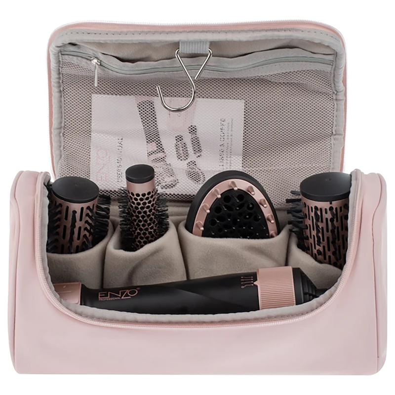 سشوار چرخشی برس دار انزو نسخه اورجینال Enzo مدل EN-756 مجهز به 4 سری Enzo EN-756 Model Multi Function Hair Styler Enzo Hot Air Brush With Case OriGinal Version