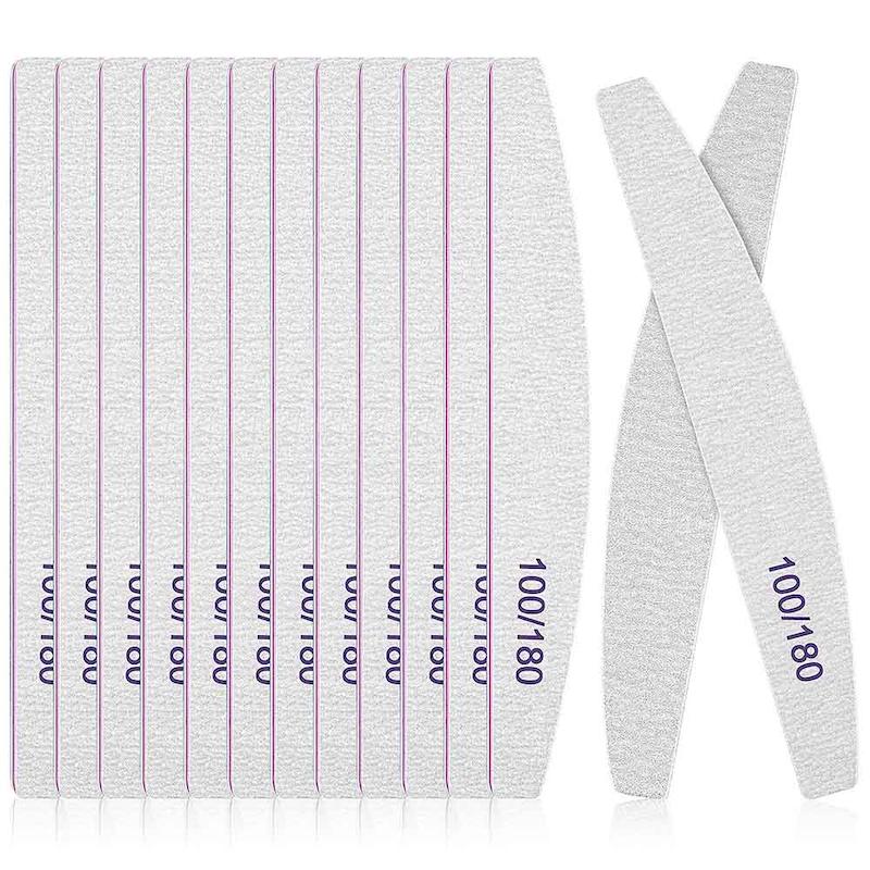 سوهان دستی ناخن، سوهان کاغذی ناخن نسخه وارداتی، مناسب برای نظافت و زیبایی و کاشت ناخن Professional Nail Files Emery Board for Nails 100/180 Coarse Washable Nail Files For Acrylic Nails Pack of 1 Fine Grit Nail File for Natural Nails