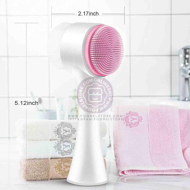 فیس براش سیلیکونی دستی وارداتی، مناسب برای ماساژ و شست و شو و پاکسازی پوست، مناسب برای پاکسازی قبل از آرایش نسخه وارداتی Face Brush Manual Facial CleansinG Double Side Skin Care Facial CleaninG Brush Silicone Facial Scrubber Manual Dual Face Wash Brush for Deep Pore Exfoliation Makeup MassaginG