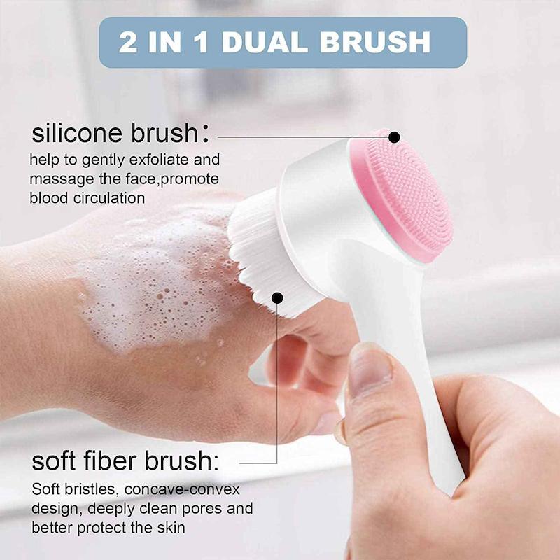 فیس براش سیلیکونی دستی وارداتی، مناسب برای ماساژ و شست و شو و پاکسازی پوست، مناسب برای پاکسازی قبل از آرایش نسخه وارداتی Face Brush Manual Facial CleansinG Double Side Skin Care Facial CleaninG Brush Silicone Facial Scrubber Manual Dual Face Wash Brush for Deep Pore Exfoliation Makeup MassaginG