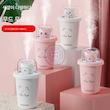 گجت هوشمند رطوبت رسان محیط، دستگاه پرتابل بخور سرد پینترستی نسخه وارداتی مناسب برای رطوبت رسانی و خوشبو کردن محیط کار، منزل، حمام، اتاق خواب Milk Cup Humidifier USB Portable Desktop Humidifier With Colorful NiGht LiGht Function 2 Spray Modes Ultra Quiet Humidifier For Car Baby Home Office Room Bedroom