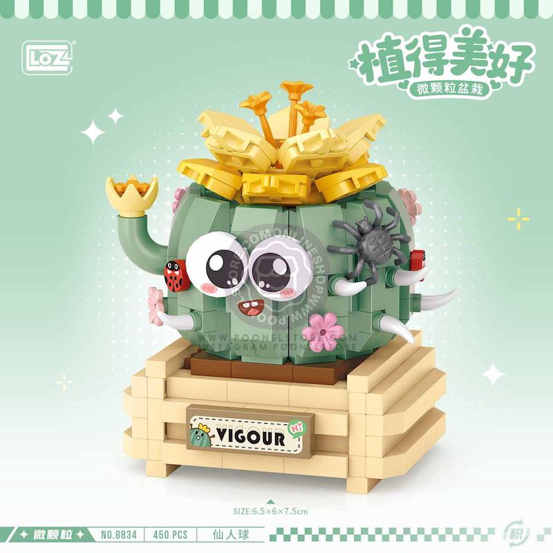 پکیج لگو پینترستی اورجینال مدل کاکتوس، لگو دکوراتیو کاکتوس تپل LOZ Cactus Bouquet Micro Set For Adult And Children Girls And Boys DIY Assembled Mini Bricks Toys BuildinG Blocks Sets