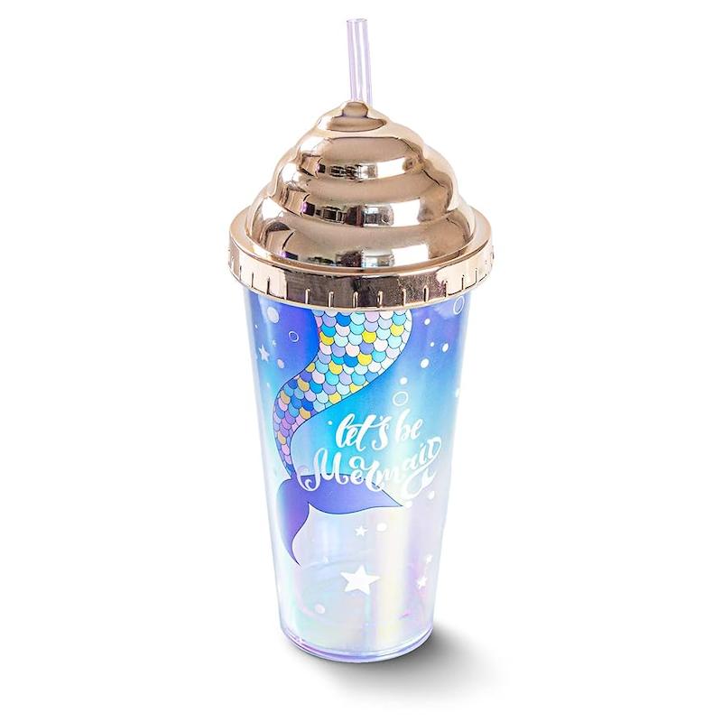 اسموتی فلاسک کریستال سیلیکونی فیلتردار مدل بستنی خامه ای حجم 400 میلی لیتر cute ice cream smoothie cristal cilicon flesk code 334909