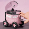 کوول کاپ فلاسک پرتابل پینترستی نوشیدنی خنک مناسب برای مدرسه، سفر حجم 500 میلی لیتر Cute Water Bottle For Kids Cartoon Water Bottle With Straw And Strap Dual Compartments Leak Proof Plastic DrinkinG Cup For School Sport Travel