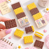 پاکن فانتزی کیوت و دوست داشتنی مدل بیسکوییت شیری ترد و خوشمزه Cookies Eraser Milk Biscuit Pencile Erasers Novelty Stationery Erasers Cute Creative Box for Students Kids