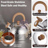 کتری پرتابل استیل سوت زن استینک نسخه وارداتی حجم 2 لیتر WhistlinG Teapot WhistlinG Tea Kettle Stainless Steel Tea Kettle Portable Home Whistle Teapot General Whistle Kettle For Gas Stove Induction Kitchen Kettle