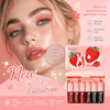 تینت لب، برق لب میوه ای کره ای دراگون رانی کیت توت فرنگی 6 عددی رنگ بندی کامل DraGon Ranee 6 Colors Lip Tint Stain Set Korean Velvet Watery Lip Stain MoisturizinG Mini Liquid Lipstick Multi Use Lip And Cheek Tint LonG lastinG Non Stick Cup Waterproof Lip Color Makeup