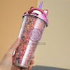 اسموتی فلاسک کریستال سیلیکونی فیلتردار مدل گربه حجم 400 میلی لیتر cute cat smoothie mug cristal cilicon flask code 20036278