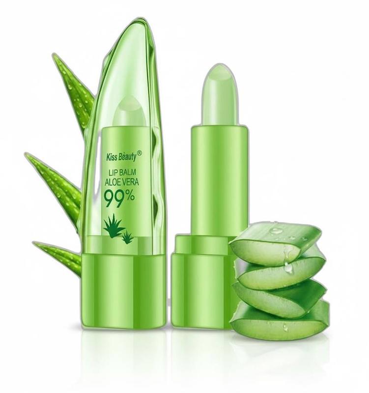 لیپ بالم پینترستی آلوئه ورا بیوتی، بالم لب استیکی ۹۹ درصد آلوئه ورا رطوبت رسان براق کننده و صورتی کننده لب ها Kiss Beauty 99% Aloe Vera MoisturizinG Lip Balm