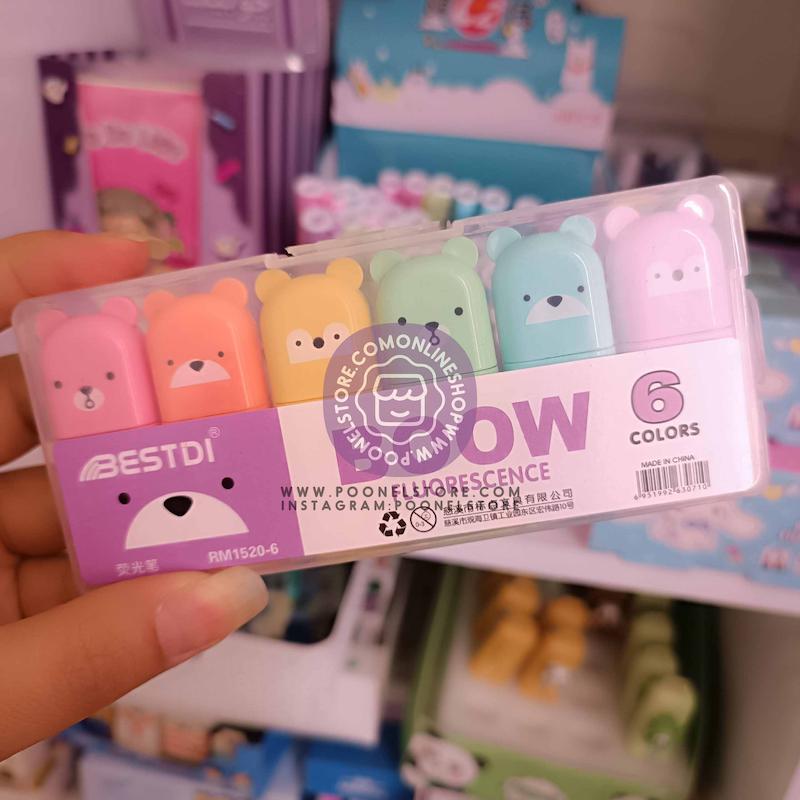 ماژیک هایلایتر/ماژیک علامت زن پاستیلی بوو کد 10556877 Fuutreo 4 or 6 Pcs Cute Mini Bear Highlighter Pens Kawaii Highlighter Set Back to School Gift Assorted Pastel Colors Chisel Tip Marker Pens for Kids Students Adults School Office Supplies