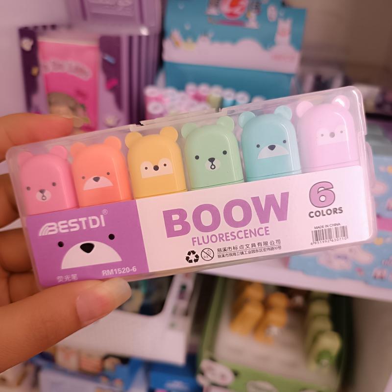 ماژیک هایلایتر/ماژیک علامت زن پاستیلی بوو کد 10556877 Fuutreo 4 or 6 Pcs Cute Mini Bear Highlighter Pens Kawaii Highlighter Set Back to School Gift Assorted Pastel Colors Chisel Tip Marker Pens for Kids Students Adults School Office Supplies
