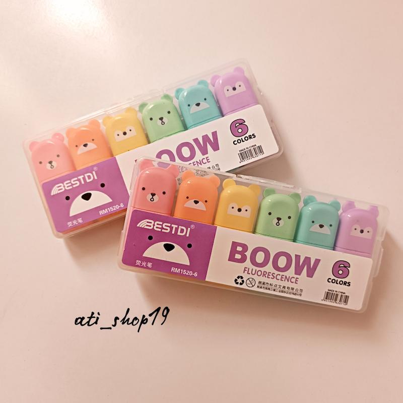 ماژیک هایلایتر/ماژیک علامت زن پاستیلی بوو کد 10556877 Fuutreo 4 or 6 Pcs Cute Mini Bear Highlighter Pens Kawaii Highlighter Set Back to School Gift Assorted Pastel Colors Chisel Tip Marker Pens for Kids Students Adults School Office Supplies