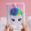 دفتر پولیشی دانش آموزی مدل یونیکورن/اسب تکشاخ کد 40026619 zgmyc kids cute unicorn diary journal rainbow fuzzy plush notebook writing planner for school office supplies