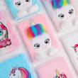 دفتر پولیشی دانش آموزی مدل یونیکورن/اسب تکشاخ کد 40026619 zgmyc kids cute unicorn diary journal rainbow fuzzy plush notebook writing planner for school office supplies