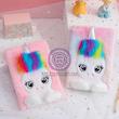 دفتر پولیشی دانش آموزی مدل یونیکورن/اسب تکشاخ کد 40026619 zgmyc kids cute unicorn diary journal rainbow fuzzy plush notebook writing planner for school office supplies