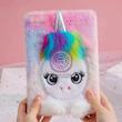 دفتر پولیشی دانش آموزی مدل یونیکورن/اسب تکشاخ کد 40026619 zgmyc kids cute unicorn diary journal rainbow fuzzy plush notebook writing planner for school office supplies