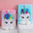 دفتر پولیشی دانش آموزی مدل یونیکورن/اسب تکشاخ کد 40026619 zgmyc kids cute unicorn diary journal rainbow fuzzy plush notebook writing planner for school office supplies