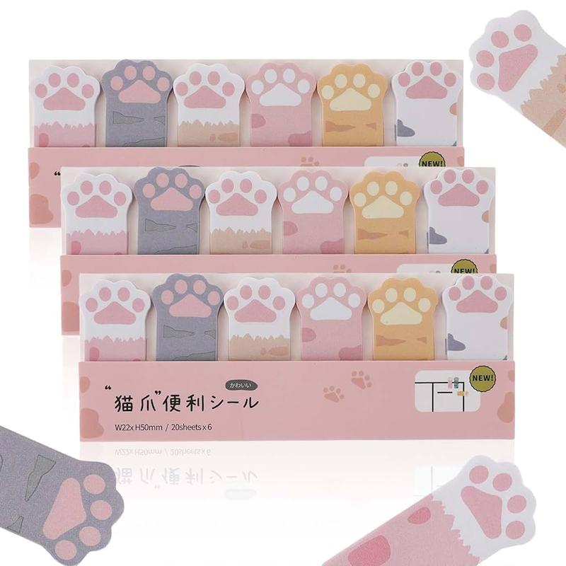 کاغذ یادداشت پینترستی انیمال، استیک نوت فانتزی چسب دار مدل پنجه گربه Cute Sticky Notes Animal Self Adhesive Notepad Cartoon Notepad Cute Shapes Markers FlaGs Tabs Accessories Cartoon Sticky Notes Indexes Tabs Self Adhesive Sticky Notes