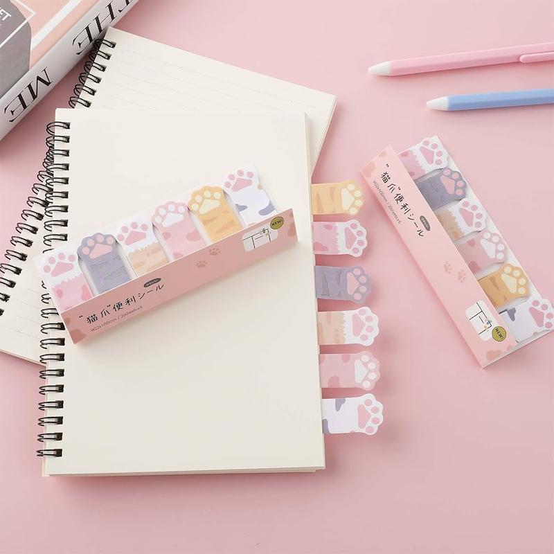 کاغذ یادداشت پینترستی انیمال، استیک نوت فانتزی چسب دار مدل پنجه گربه Cute Sticky Notes Animal Self Adhesive Notepad Cartoon Notepad Cute Shapes Markers FlaGs Tabs Accessories Cartoon Sticky Notes Indexes Tabs Self Adhesive Sticky Notes