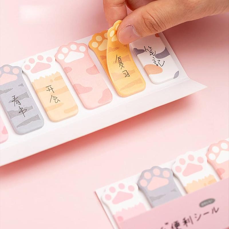 کاغذ یادداشت پینترستی انیمال، استیک نوت فانتزی چسب دار مدل پنجه گربه Cute Sticky Notes Animal Self Adhesive Notepad Cartoon Notepad Cute Shapes Markers FlaGs Tabs Accessories Cartoon Sticky Notes Indexes Tabs Self Adhesive Sticky Notes