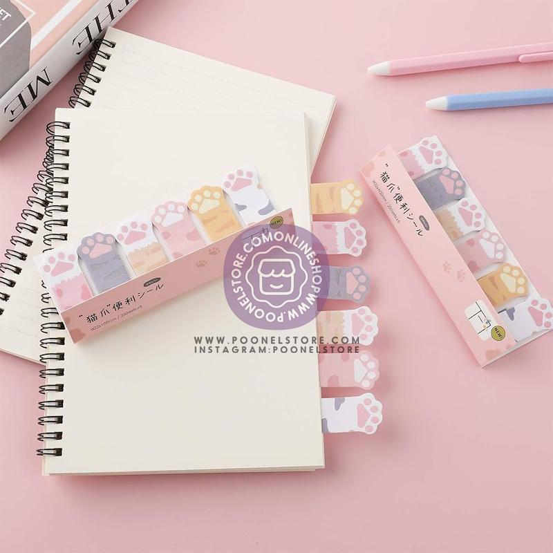 کاغذ یادداشت پینترستی انیمال، استیک نوت فانتزی چسب دار مدل پنجه گربه Cute Sticky Notes Animal Self Adhesive Notepad Cartoon Notepad Cute Shapes Markers FlaGs Tabs Accessories Cartoon Sticky Notes Indexes Tabs Self Adhesive Sticky Notes