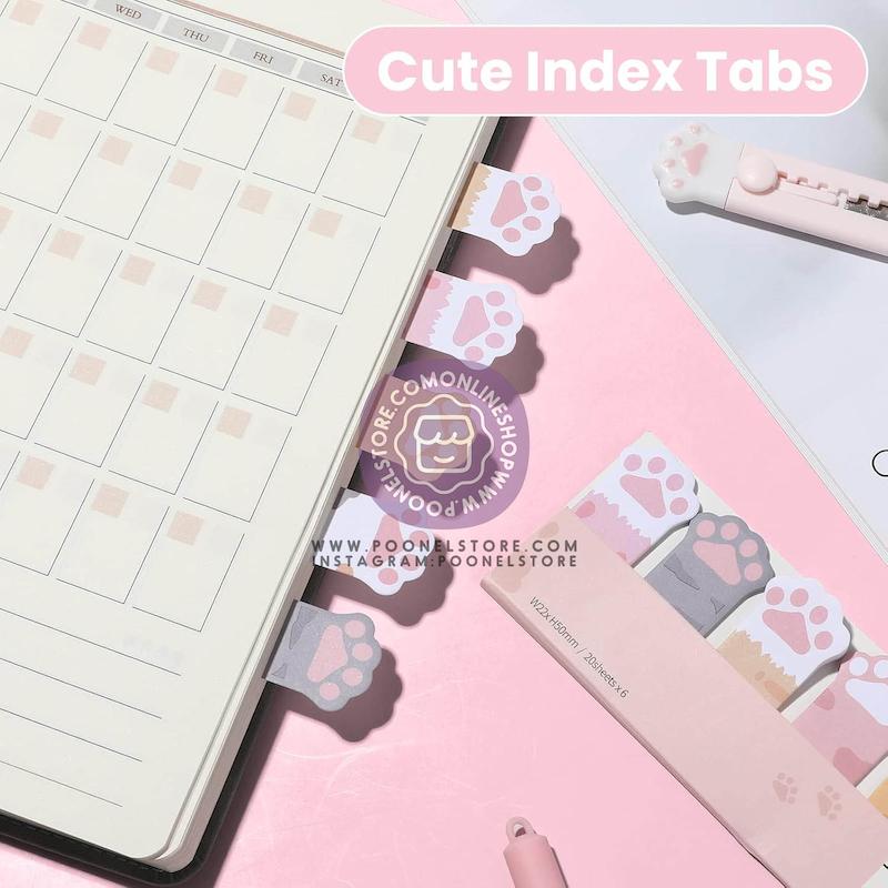 کاغذ یادداشت پینترستی انیمال، استیک نوت فانتزی چسب دار مدل پنجه گربه Cute Sticky Notes Animal Self Adhesive Notepad Cartoon Notepad Cute Shapes Markers FlaGs Tabs Accessories Cartoon Sticky Notes Indexes Tabs Self Adhesive Sticky Notes