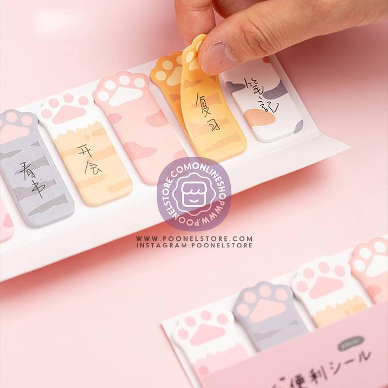 کاغذ یادداشت پینترستی انیمال، استیک نوت فانتزی چسب دار مدل پنجه گربه Cute Sticky Notes Animal Self Adhesive Notepad Cartoon Notepad Cute Shapes Markers FlaGs Tabs Accessories Cartoon Sticky Notes Indexes Tabs Self Adhesive Sticky Notes