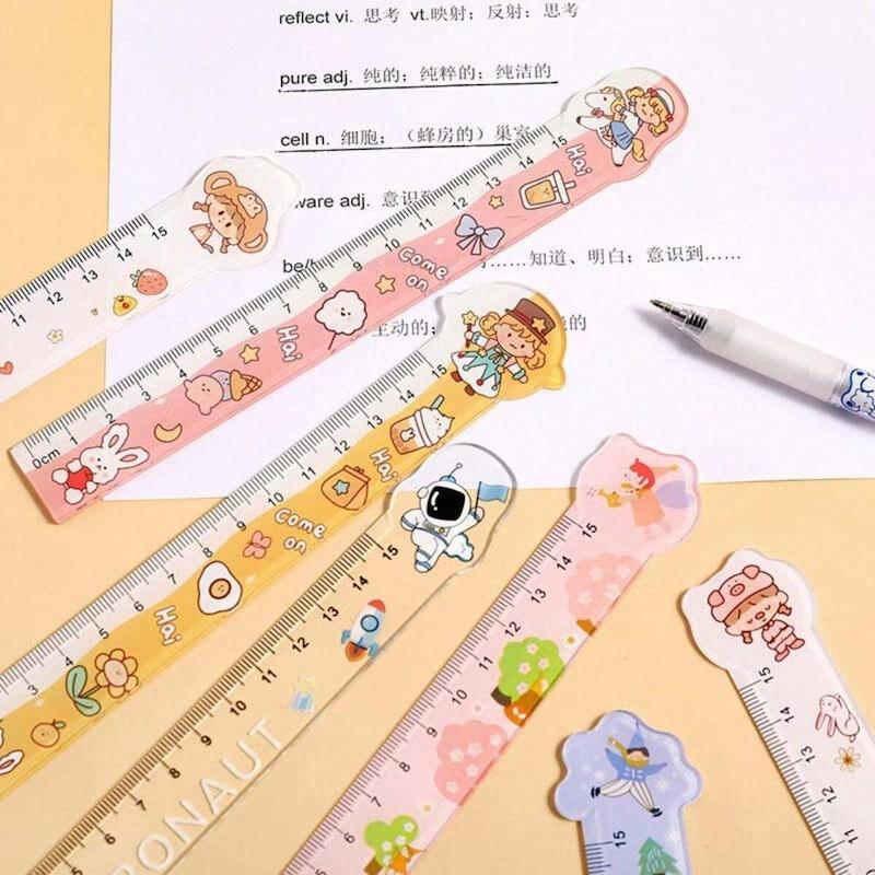 خطکش کریستال فانتزی/پینترستی 15 سانتیمتر کد 44410244 student ins ruler cartoon cute 15cm plastic comic scale painting measuring tool office school supplies