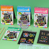 دفتریادداشت و طراحی مشکی مدل اسکرچ نوت بووک کد 41529985 art bundle kids stationery notebook sketch scratch paper drawing note book ideal for school art projects and creative fun