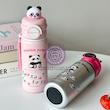 فلاسک پاندا نی نوش و آسان نوش درب قفل دار دارای بند دستی حجم 500 میلی لیتر cute panda easy drinking flask with straw lockable lid and hand strap 500 ml code 20036230