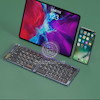 کیبورد وایرلس/بی سیم تاشو پرودو کد 94103028 porodo crystal shell wireless keyboard compatible with windows & ios & android & mac 80mAh 10m bluetooth range scissor key switches leather backcase type-c charging
