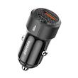 آداپتور شارژر فندکی خودرو پرودو توان 50 وات دارای دو پورت کد 78441028 porodo 50W dual port car charger PD 20W QC3.0 30W with USB C to USB C cable 50W total output USB A and USB C outputs compact and portable www.poonelstore.com