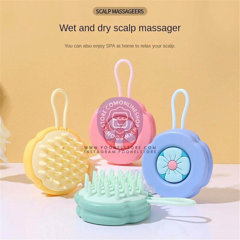 سرشوی سیلیکونی اسکالپ، سرشوی و بدن شوی مخزن دار سیلیکونی اسکالپ Fuhiueos Playful Cartoon Hair Brush With Soft Silicone Bristles Head Massage