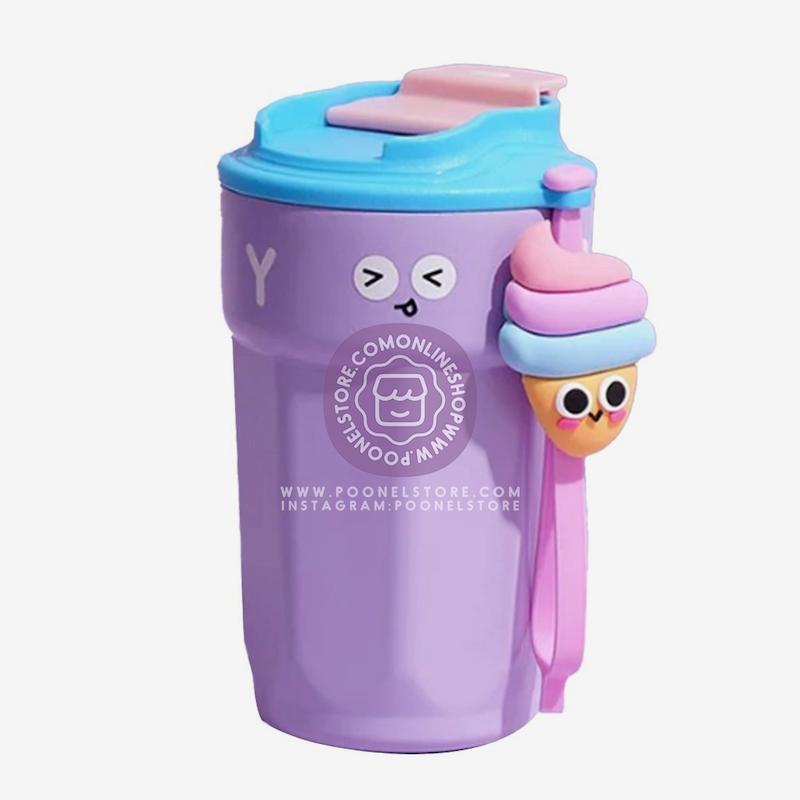 تراول ماگ استیل فانی پارتی، تراولماگ پینترستی فانی پارتی حجم 450 میلی لیتر کد 41116458 easy to clean 16oz 450ml stainless steel double wall vacuum sealed teens coffee mug tumbler water bottle wide mouth with lanyard