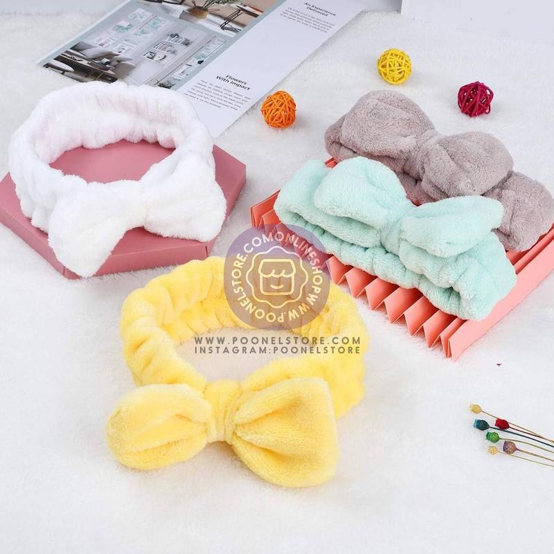 هدبند حوله ای فانتزی دخترونه طرح پاپیون، هدبند پینترستی پاستیلی وارداتی کد 88909452 cute papion headband girls style www.poonelstore.com