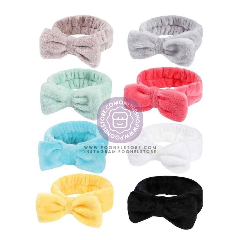 هدبند حوله ای فانتزی دخترونه طرح پاپیون، هدبند پینترستی پاستیلی وارداتی کد 88909452 cute papion headband girls style www.poonelstore.com