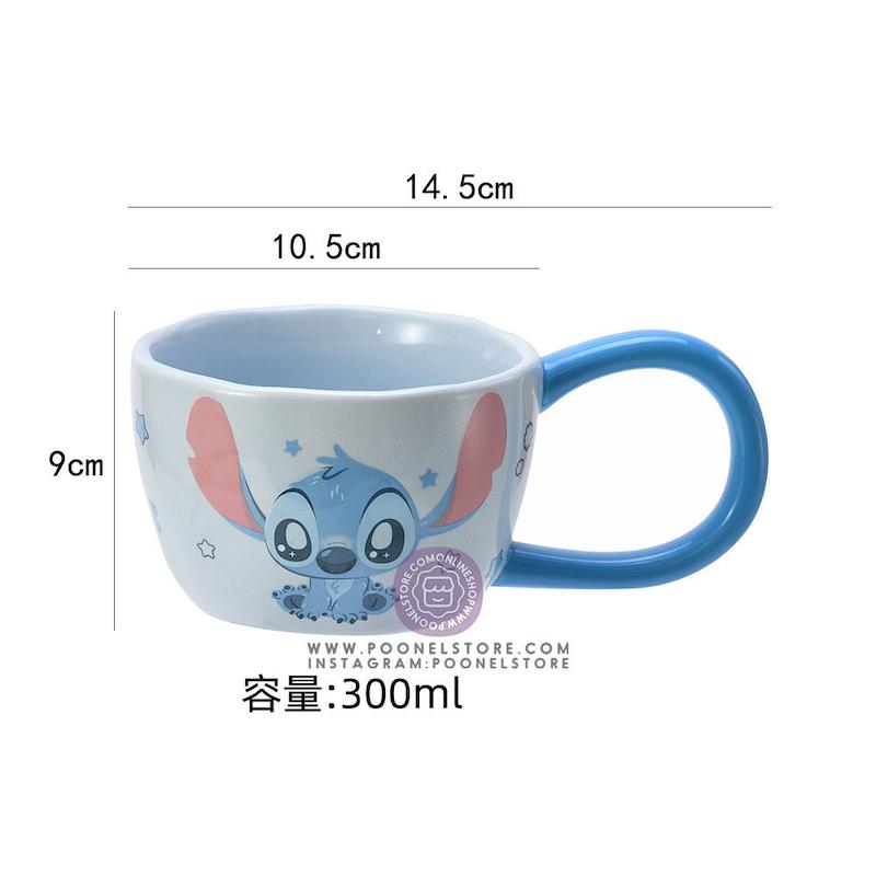 ماگ دیزنی مدل استیج و آنجل، ماگ سرامیکی دیزنی مدل استج و آنجل حجم 300 میلی لیتر کد 41101225 cute disney mug with a stitch and angel design made of ceramic