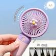مینی فن دستی پرتابل پینترستی، مینی فن قابلیت هولدر موبایل پینترستی کد 49510647 kipas angin genggam tangan motif bunga 2in1+holder penyangga hp handy mini fan portable rechargeable elektrik karakter lucu