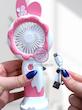 مینی فن دستی پرتابل پینترستی، مینی فن قابلیت هولدر موبایل پینترستی کد 49510648 kipas angin genggam tangan motif bunga 2in1+holder penyangga hp handy mini fan portable rechargeable elektrik karakter lucu