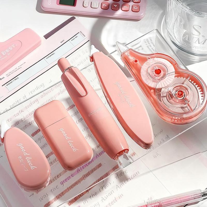 ست غلط گیرنواری پینترستی بسته 5 عددی کد 65999852 cute 5 pcs correction tape set cute design tippex pen large capacity smooth mute whiteout correction tape for home school office supplies