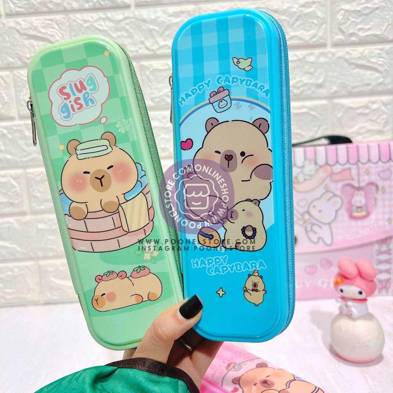 جامدادی پینترستی فانتزی کاپی بارا وارداتی کیوت کد 62844106 cute pencil case happy capybara students stationery www.poonelstore.com