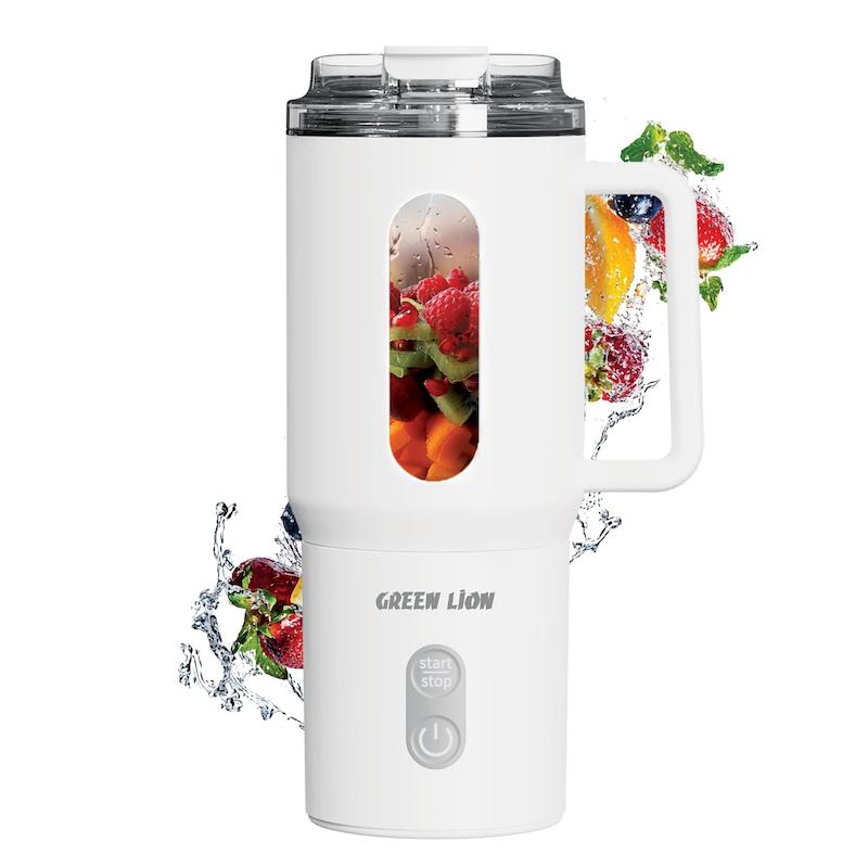 بلندر ماگ اورجینال گرین لاین، ماگ مخلوط کن پرتابل گرین لاین کد 74111236 green lion mug-blend portable blender 70W cordless 500ml drip-free spout stainless steel blades 40S quick blending for shakes & smoothies leakproof-lid dishwasher safe parts